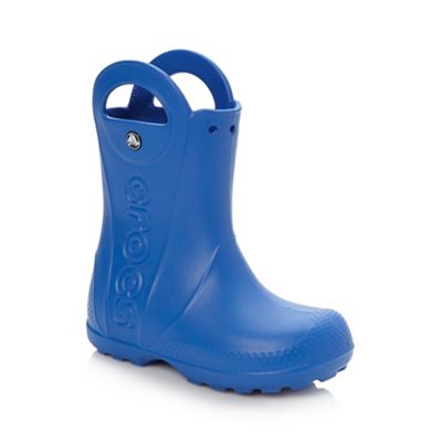 Crocs Boy's bright blue handle wellies